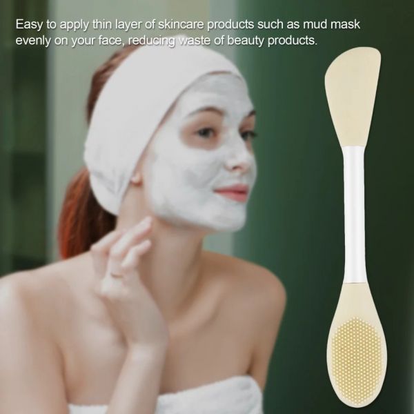 Silicone dual-ended brush for facial cleansing and applying masks 2 in 1 (assorted)